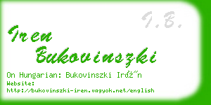 iren bukovinszki business card